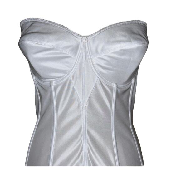 Dominique White Bustier Corset Long Line Bra 40C - Picture 2 of 7